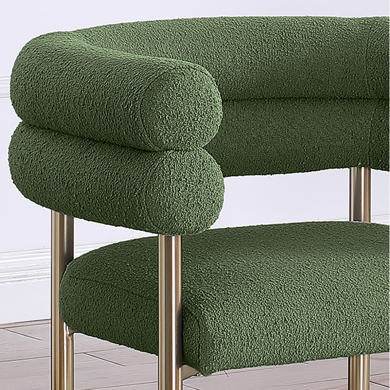 Best Quality Furniture Green Teddy Counterheight Chairs with Gold Iron Base
