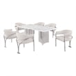 Best Quality Furniture 7 Piece White Marble Dining Set with Stainless Steel Base