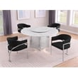 Best Quality Furniture 5 Piece White Marble Dining Set with Stainless Steel Base
