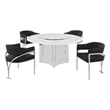 Best Quality Furniture 5 Piece White Marble Dining Set with Stainless Steel Base