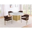 Best Quality Furniture 5 Piece White Marble Dining Set with Stainless Steel Base