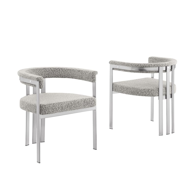 Best Quality Furniture 7 Piece White Marble Dining Set with Stainless Steel Base