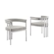 Best Quality Furniture 7 Piece White Marble Dining Set with Stainless Steel Base