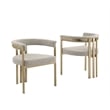 Best Quality Furniture 7 Piece White Marble Dining Set with Stainless Steel Base