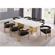Best Quality Furniture 9 Piece White Marble Dining Set with Stainless Steel Base