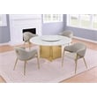 Best Quality Furniture 5 Piece White Marble Dining Set with Stainless Steel Base