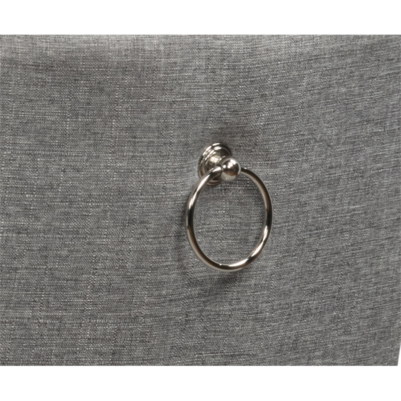 Best Quality Furniture Set of 2 Classic Dining Chairs with Gray Linen Fabric