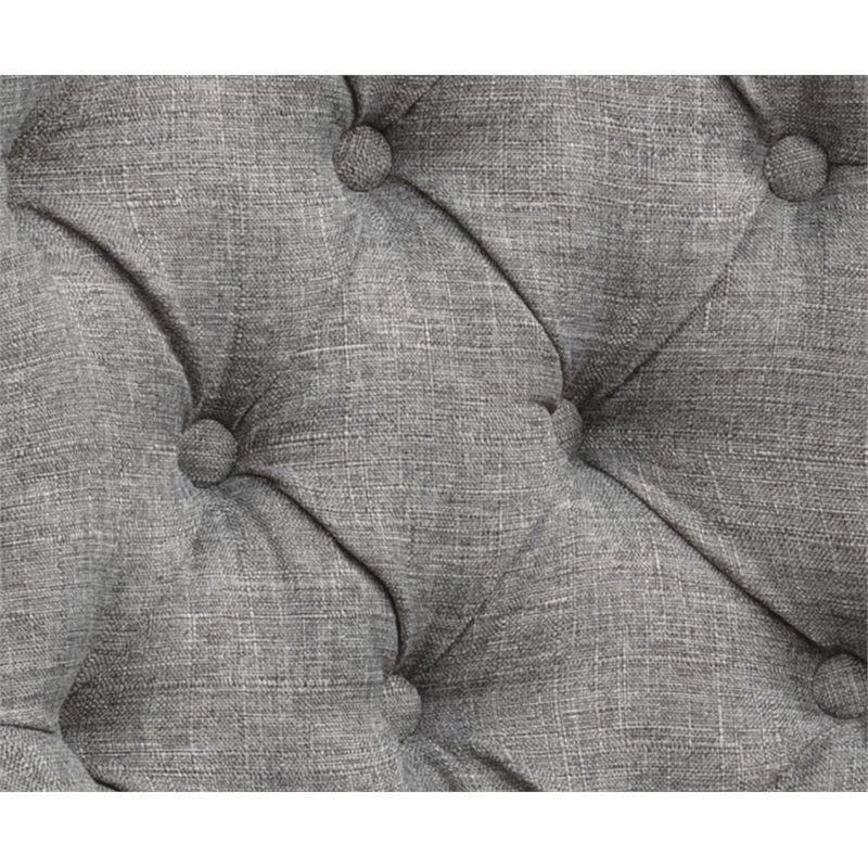 Best Quality Furniture Set of 2 Classic Dining Chairs with Gray Linen Fabric