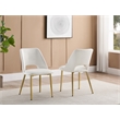 Best Quality Furniture White Faux Leather Side Chairs with Gold Chrome