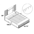 Best Quality Furniture White Wood Platform Queen Bed with LED Lights and Storage