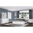 Best Quality Furniture White Wood King Platform Bed with LED Lights and Storage