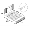 Best Quality Furniture White Wood King Platform Bed with LED Lights and Storage