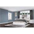 Best Quality Furniture White Wood King Platform Bed with LED Lights and Storage