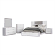 Best Quality Furniture White Wood Queen Platform Bed with LED Lights and Storage