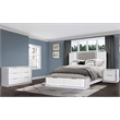 Best Quality Furniture White Wood Queen Platform Bed with LED Lights and Storage