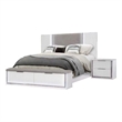Best Quality Furniture White Wood Queen Platform Bed with LED Lights and Storage