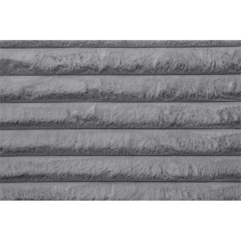 Best Quality Furniture Dark Gray Fluffy Fabric Compressed 2 Piece Double Chaise