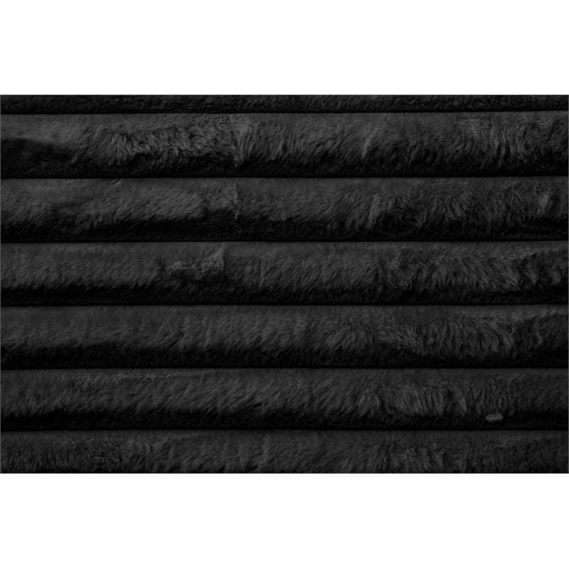Best Quality Furniture Black Fluffy Fabric Compressed 2 Piece Double Chaise
