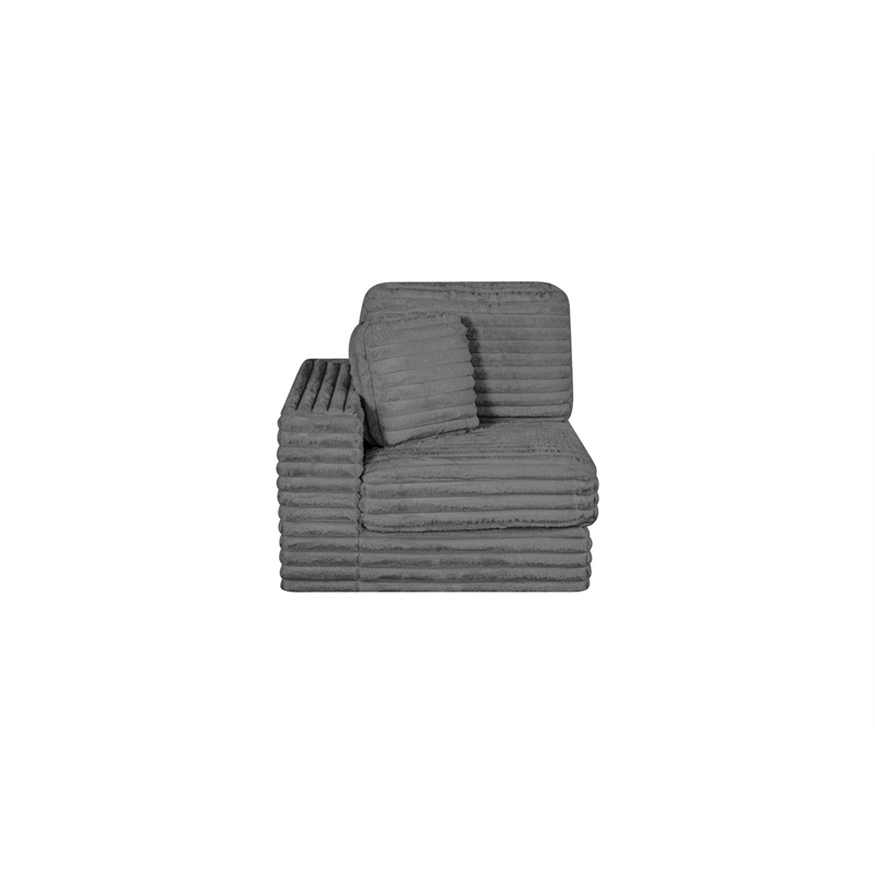 Best Quality Furniture Dark Gray Fluffy Fabric Compressed Modular Corner Chair