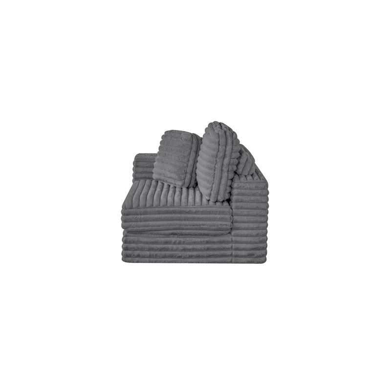 Best Quality Furniture Dark Gray Fluffy Fabric Compressed Modular Corner Chair