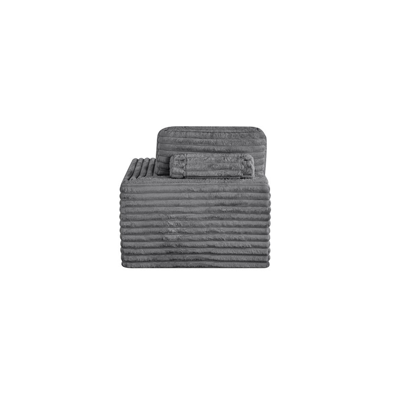 Best Quality Furniture Dark Gray Fluffy Fabric Compressed Modular Corner Chair