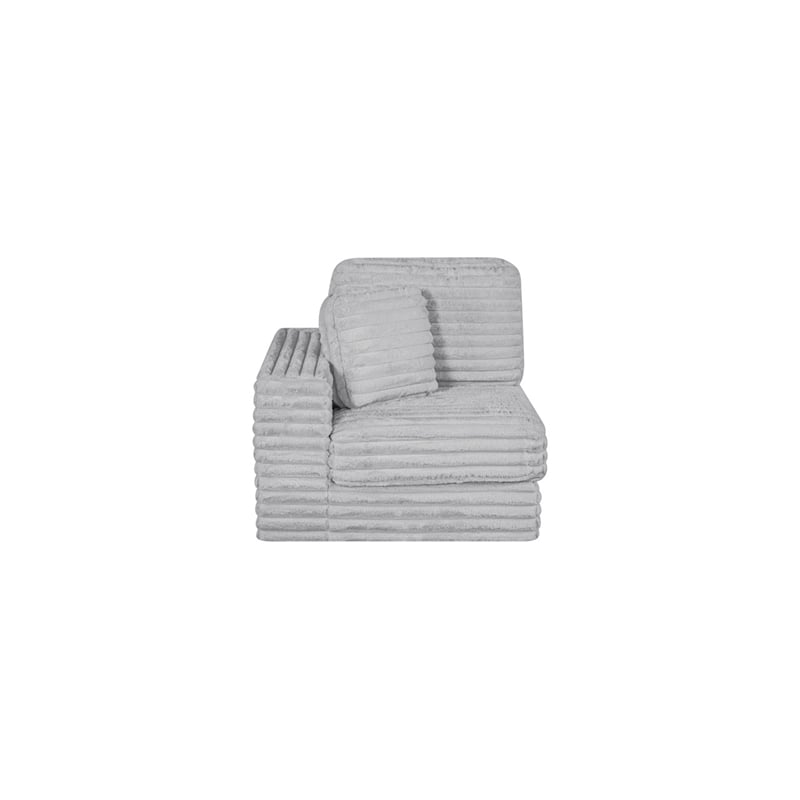 Best Quality Furniture Light Gray Fluffy Fabric Compressed Modular Corner Chair