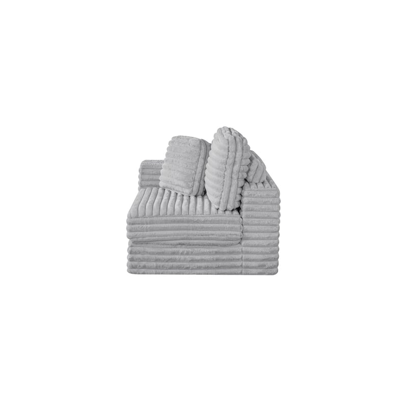Best Quality Furniture Light Gray Fluffy Fabric Compressed Modular Corner Chair