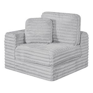 Best Quality Furniture Light Gray Fluffy Fabric Compressed Modular Corner Chair