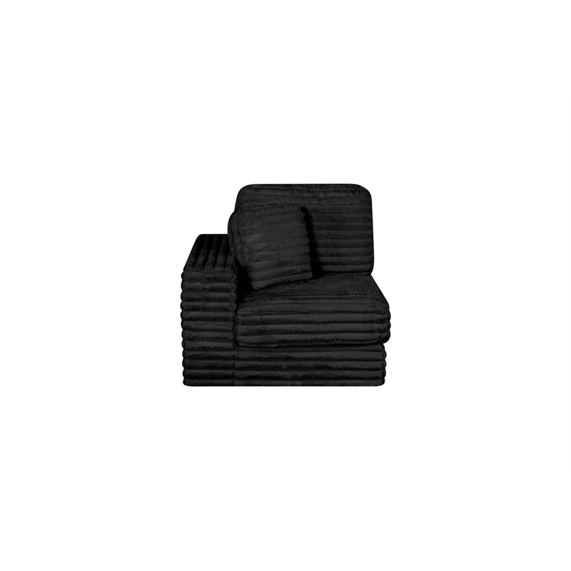 Best Quality Furniture Black Fluffy Fabric Compressed Modular Corner Chair