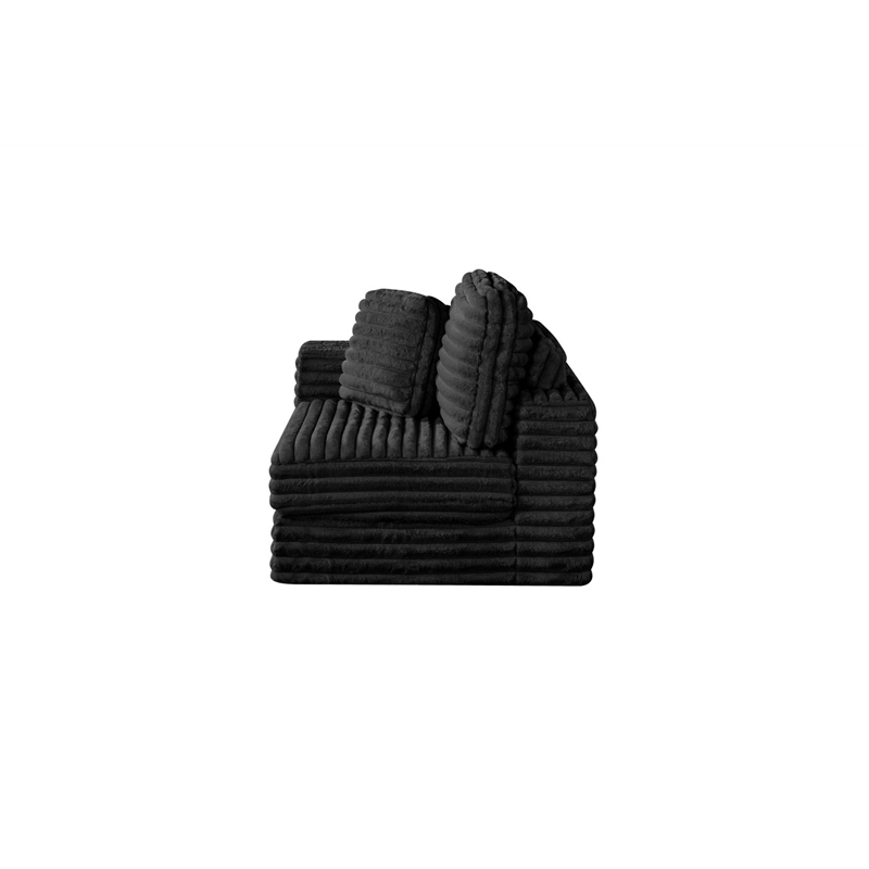 Best Quality Furniture Black Fluffy Fabric Compressed Modular Corner Chair
