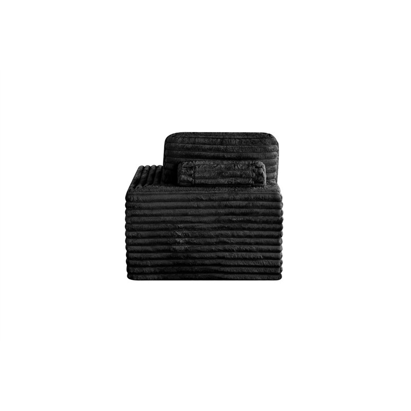 Best Quality Furniture Black Fluffy Fabric Compressed Modular Corner Chair
