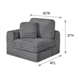 Best Quality Furniture Black Fluffy Fabric Compressed Modular Corner Chair