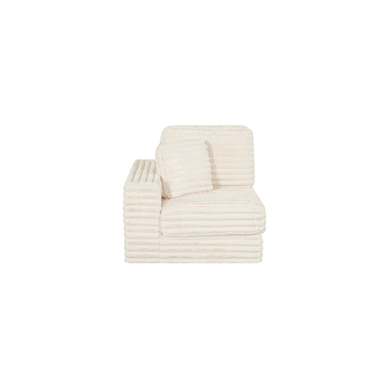 Best Quality Furniture Beige Fluffy Fabric Compressed Modular Corner Chair