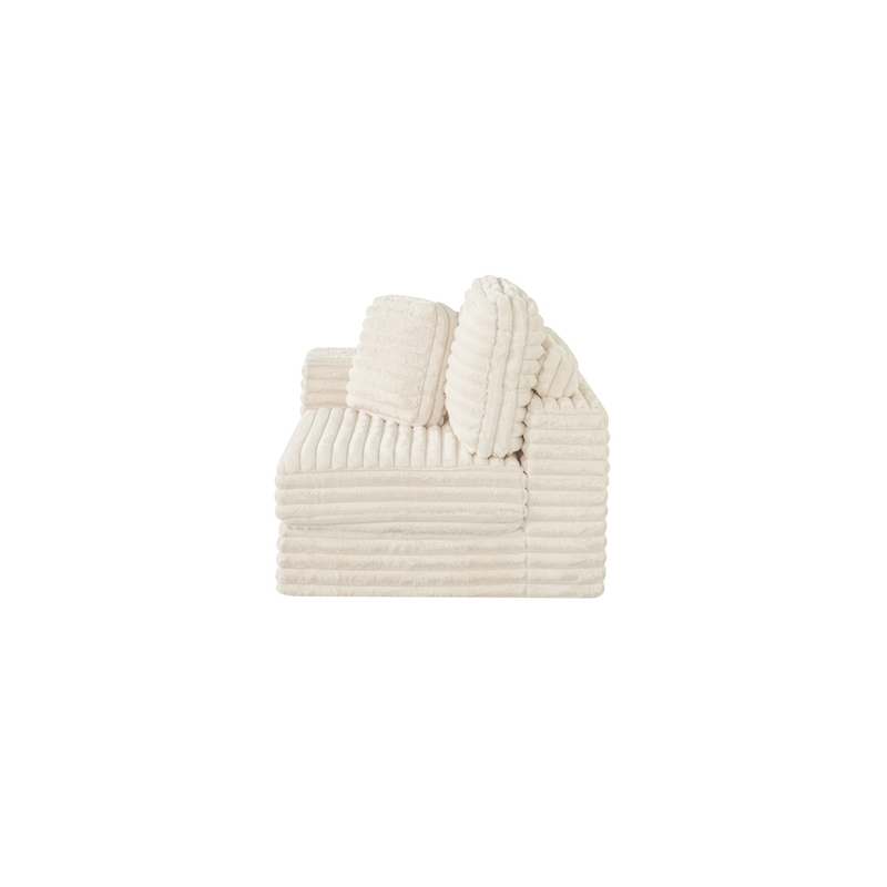 Best Quality Furniture Beige Fluffy Fabric Compressed Modular Corner Chair
