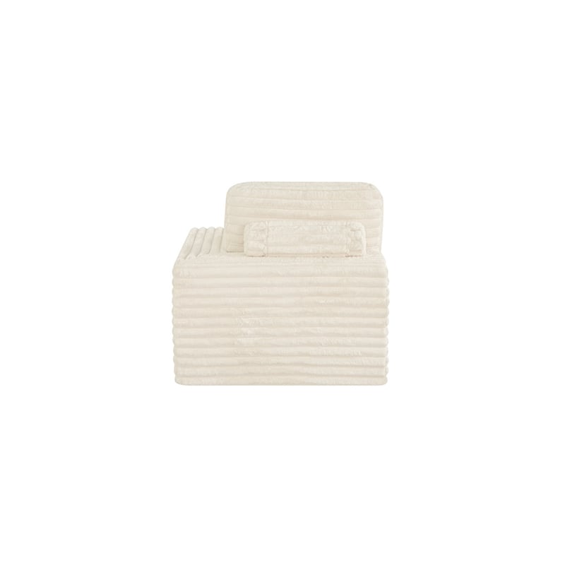 Best Quality Furniture Beige Fluffy Fabric Compressed Modular Corner Chair