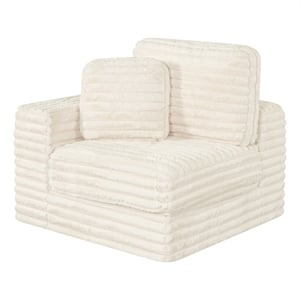 Best Quality Furniture Beige Fluffy Fabric Compressed Modular Corner Chair