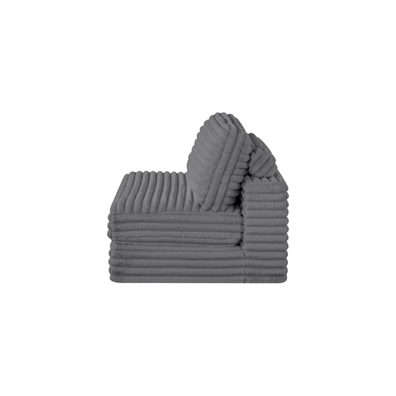 Best Quality Furniture Dark Gray Fluffy Fabric Compressed Modular Armless Chair