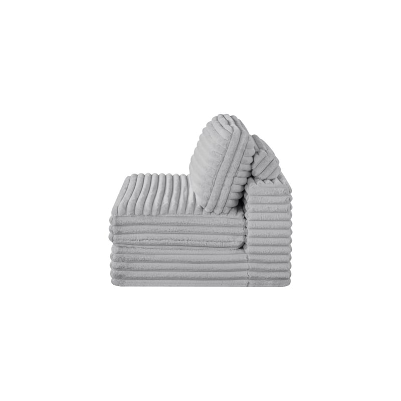 Best Quality Furniture Light Gray Fluffy Fabric Compressed Modular Armless Chair