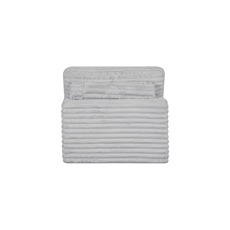 Best Quality Furniture Light Gray Fluffy Fabric Compressed Modular Armless Chair