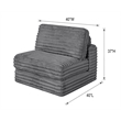 Best Quality Furniture Light Gray Fluffy Fabric Compressed Modular Armless Chair