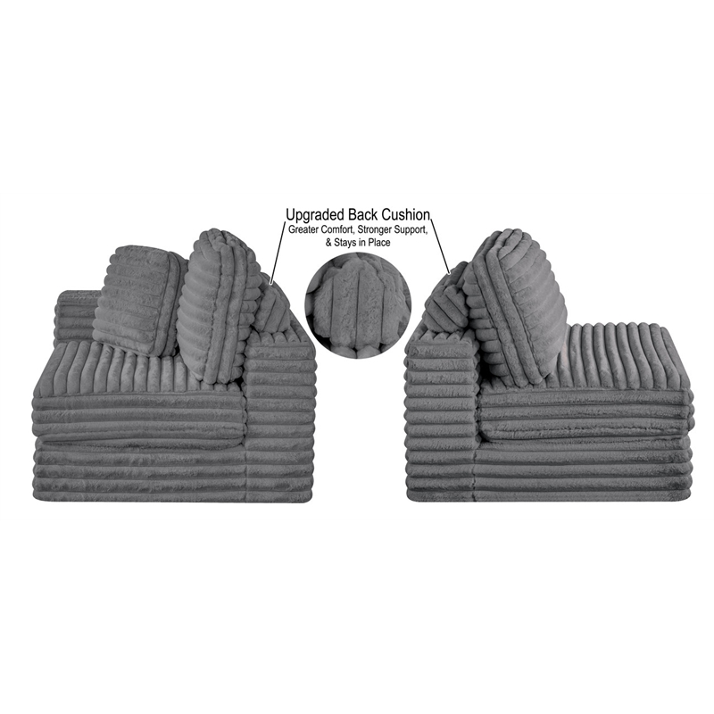 Best Quality Furniture Light Gray Fluffy Fabric Compressed Modular Armless Chair