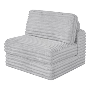 Best Quality Furniture Light Gray Fluffy Fabric Compressed Modular Armless Chair