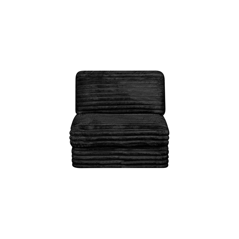 Best Quality Furniture Black Fluffy Fabric Compressed Modular Armless Chair