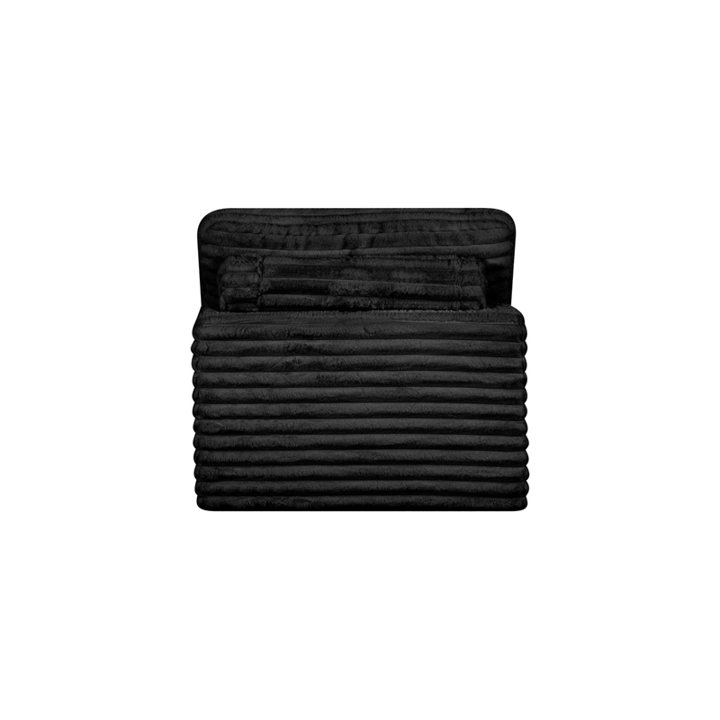 Best Quality Furniture Black Fluffy Fabric Compressed Modular Armless Chair