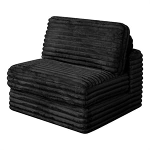 Best Quality Furniture Black Fluffy Fabric Compressed Modular Armless Chair