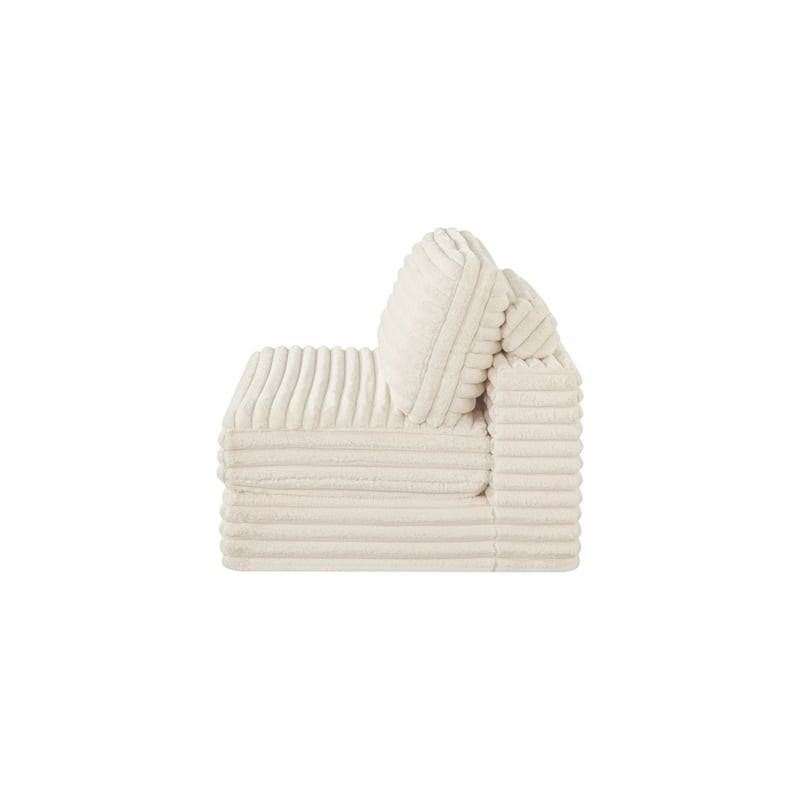 Best Quality Furniture Beige Fluffy Fabric Compressed Modular Armless Chair