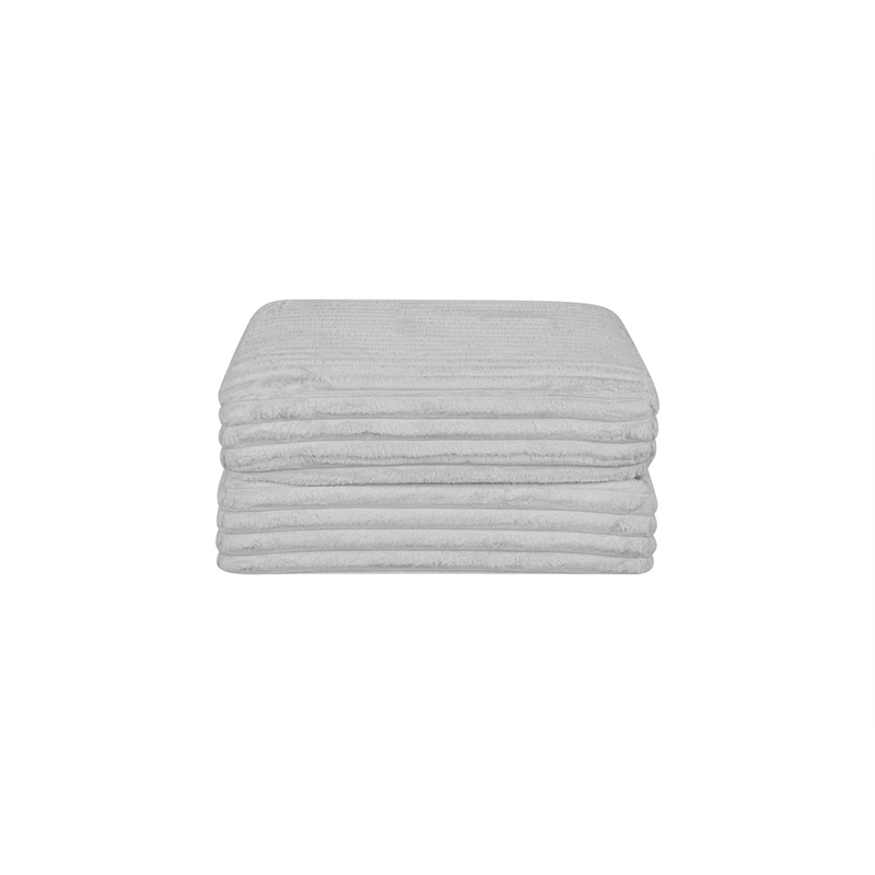 Best Quality Furniture Light Gray Fluffy Fabric Compressed Modular Ottoman
