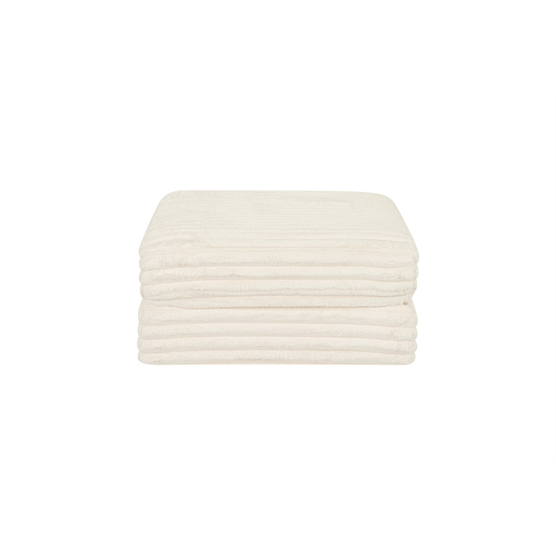 Best Quality Furniture Beige Fluffy Fabric Compressed Modular Ottoman
