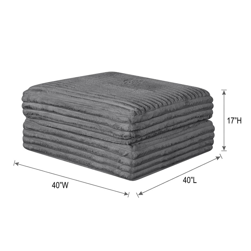 Best Quality Furniture Beige Fluffy Fabric Compressed Modular Ottoman
