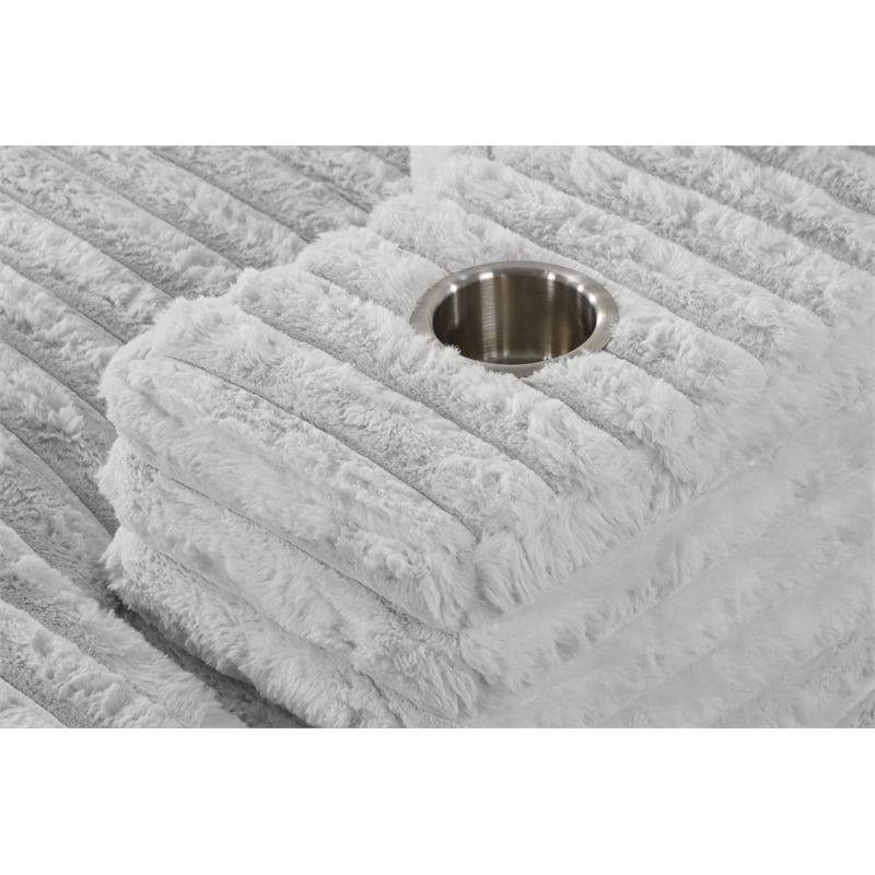 Best Quality Furniture Light Gray Fluffy Fabric Compressed Extra Large Chaise